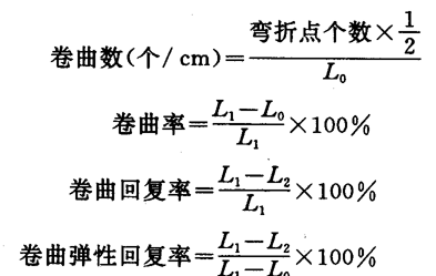 纤维缆绳的卷曲度